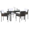 vidaXL Garten Essgruppe 5 pcs Braun und Schwarz PE-Rattan