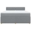 vidaXL Boxspringbett mit Matratze Hellgrau 180x200 cm Stoff