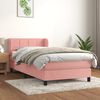 vidaXL Boxspringbett mit Matratze Rosa 90x200 cm Samt