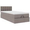 vidaXL Ottoman-Bett mit Matratze & LEDs Taupe 80x200 cm Stoff