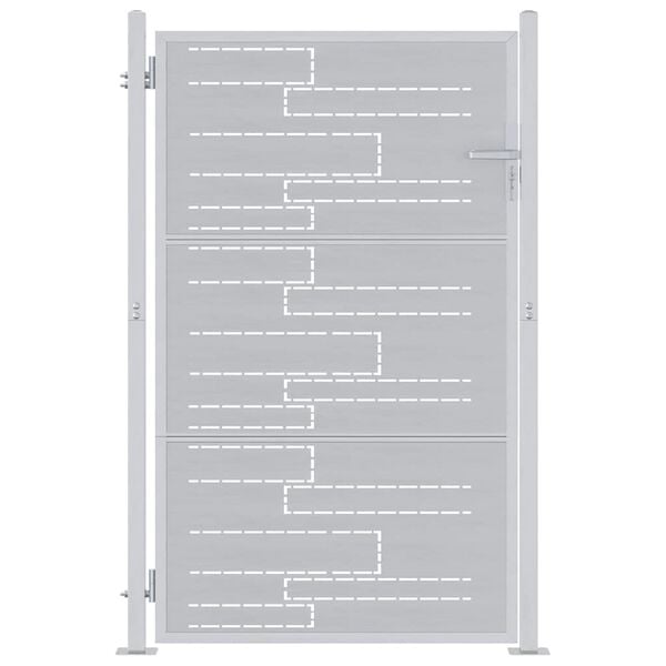 vidaXL Gartentor mit Schloss Silber 100 x 150 cm Edelstahl