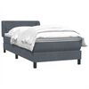 vidaXL Boxspringbett mit Matratze Dunkelgrau 90x220 cm Samt