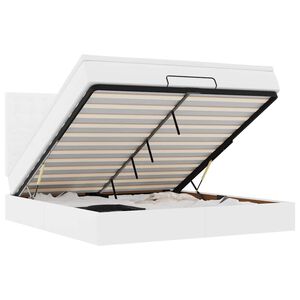 vidaXL Ottoman-Bett mit Matratze & LEDs Wei&szlig; 180x200 cm Kunstleder