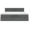 vidaXL Ottoman-Bett mit Matratze Dunkelgrau 200x200 cm Stoff