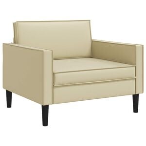 vidaXL XL-Sessel Creme Kunstleder