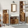 vidaXL Badezimmerm&ouml;bel Set mit Regal 4 pcs Altholz Holzwerkstoff