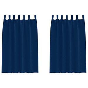 vidaXL Verdunkelungs-Vorh&auml;nge mit Ringen 2 stk. Dunkelblau Polyester