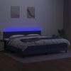 vidaXL Boxspringbett mit Matratze & LED Blau 200x200 cm Stoff