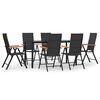 vidaXL 7-tlg. Garten-Essgruppe Schwarz und Braun Poly Rattan