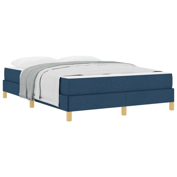 vidaXL Boxspringbett mit Matratze Blau 140 x 200 cm Stoff