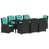 vidaXL Garten Essgruppe 9 pcs Schwarz Poly Rattan