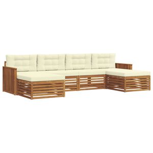 vidaXL Sofagarnituren 6 pcs Natur und Creme Massivholz Akazie