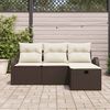 vidaXL Sofa Set mit Kissen 4 pcs Braun und Creme Poly-Rattan