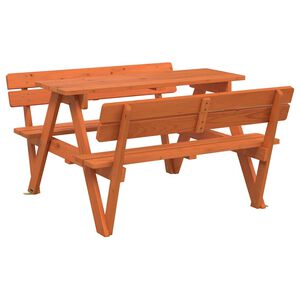 vidaXL Picknicktisch f&uuml;r 4 Kinder mit Schirmloch Massivholz Tanne