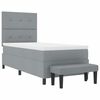 vidaXL Boxspringbett mit Matratze Hellgrau 80 x 200 cm Stoff