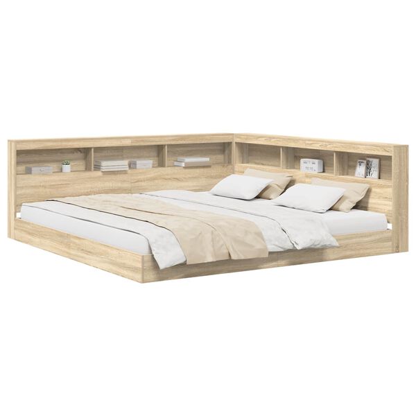 vidaXL B&uuml;cherregal-Bett Sonoma-Eiche 180 x 200 cm Holzwerkstoff