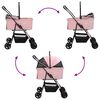 vidaXL Faltbarer Haustierwagen Rosa 81 x 47 x 99 cm Polyester