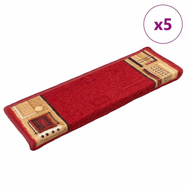 vidaXL Stufenmatten Selbstklebend 5 Stk. 65x21x4 cm Rot
