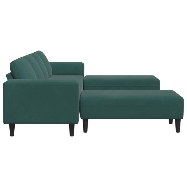 vidaXL Wohnzimmer Couch 3 pcs Dunkelgr&uuml;n