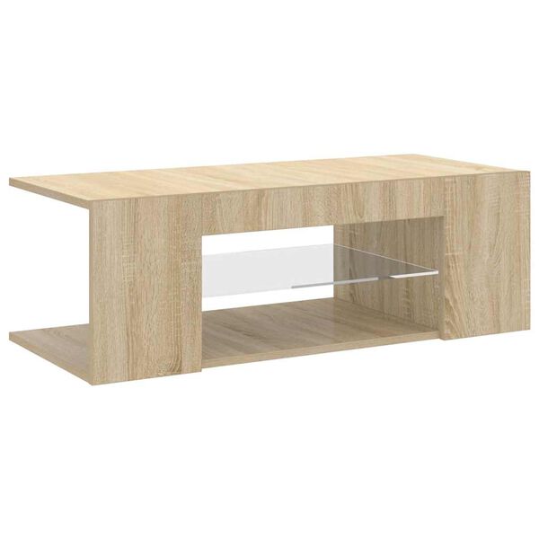 vidaXL TV-Schrank mit LED-Leuchten Sonoma-Eiche 90x39x30cm
