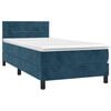 vidaXL Boxspringbett mit Matratze & LED Dunkelblau 80x200 cm Samt