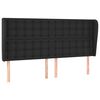 vidaXL Kopfteil mit Ohren Schwarz 203x23x118/128 cm Kunstleder