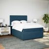 vidaXL Boxspringbett mit Matratze Dunkelblau 140x200 cm Samt