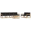 vidaXL Outdoor-Sofagarnitur 7 pcs Wei&szlig; und Schwarz 79 x 79 x 37 cm