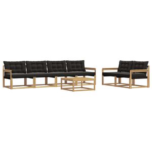 vidaXL Outdoor-Sofagarnitur 7 pcs Wei&szlig; und Schwarz 79 x 79 x 37 cm