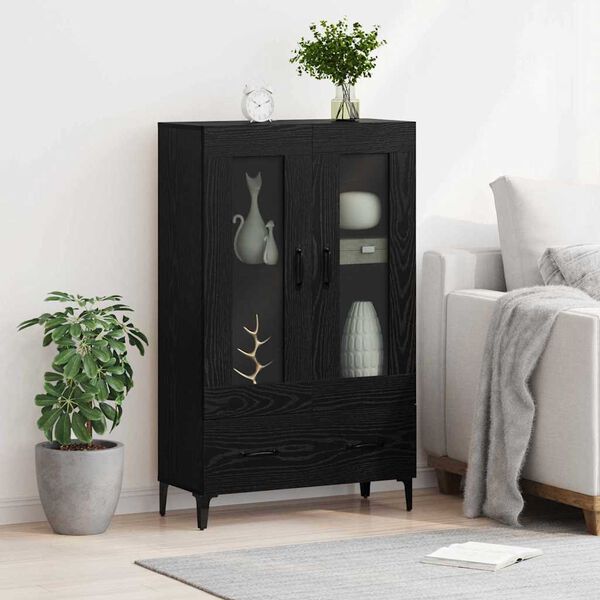 vidaXL Highboard mit Schubladen Schwarz Eichen-Optik 70 x 31 x 115 cm
