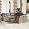 vidaXL Gartensofa-set 9 pcs Beige und Hellgrau Poly-Rattan