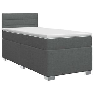 vidaXL Boxspringbett mit Matratze Dunkelgrau 80 x 200 cm Stoff
