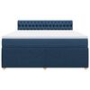 vidaXL Boxspringbett mit Matratze Blau 180x200 cm Stoff