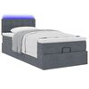 vidaXL Ottoman-Bett mit Matratze & LEDs Dunkelgrau 90x200 cm Samt