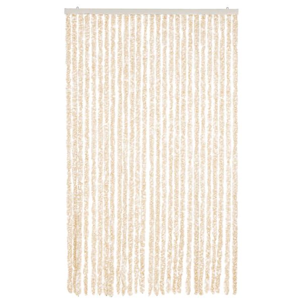 vidaXL Fliegenvorhang Beige und Wei&szlig; 118x220 cm Chenille