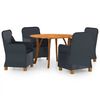 vidaXL 5-tlg. Garten-Essgruppe Dunkelgrau