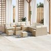 vidaXL Garten-Sofa-Set mit Kissen mit Speicher 13 pcs Beige und Creme