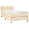 vidaXL Boxspringbett mit Matratze Creme 90x190 cm Stoff