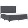 vidaXL LED Boxspringbett Dunkelgrau und Wei&szlig; 180 x 200 cm Cordstoff