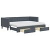 vidaXL Tagesbett Ausziehbar mit Schubladen Dunkelgrau 80x200 cm Samt