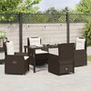 vidaXL Garten Essgruppe 5 pcs Braun Poly-Rattan
