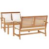 vidaXL Gartensofa-set 3 pcs Natur Massivholz Teak