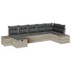 vidaXL Gartensofa-set 7 Stk. Hellgrau Poly-Rattan