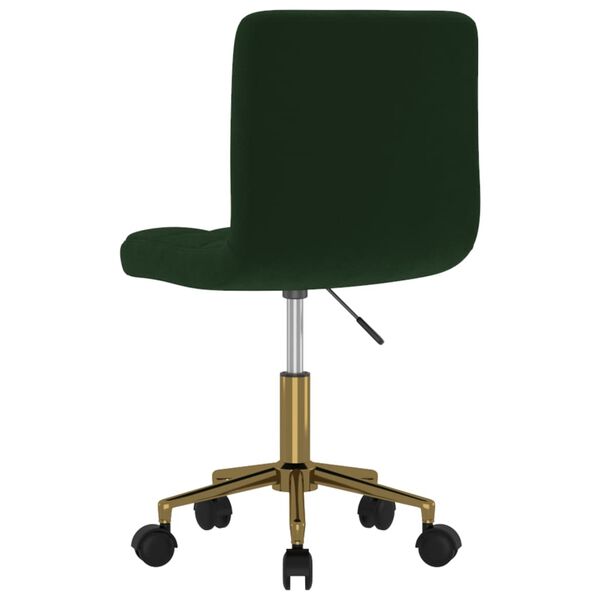 vidaXL Esszimmerst&uuml;hle 4 Stk. Drehbar Dunkelgr&uuml;n Samt