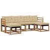 vidaXL Outdoor-Sofagarnitur 6 stk. Natur und Beige
