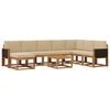 vidaXL Outdoor-Sofagarnitur 9 pcs Natur und Beige Massivholz Akazie