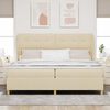 vidaXL Boxspringbett mit Matratze Creme 200 x 200 cm Stoff