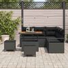 vidaXL Garten-Sofa-Set mit Kissen 8 pcs Schwarz Poly Rattan