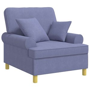 vidaXL XL-Sessel mit Kissen Jeans blau Stoff