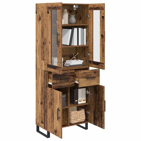 vidaXL Highboard mit Schubladen 2 pcs Altholz Holzwerkstoff